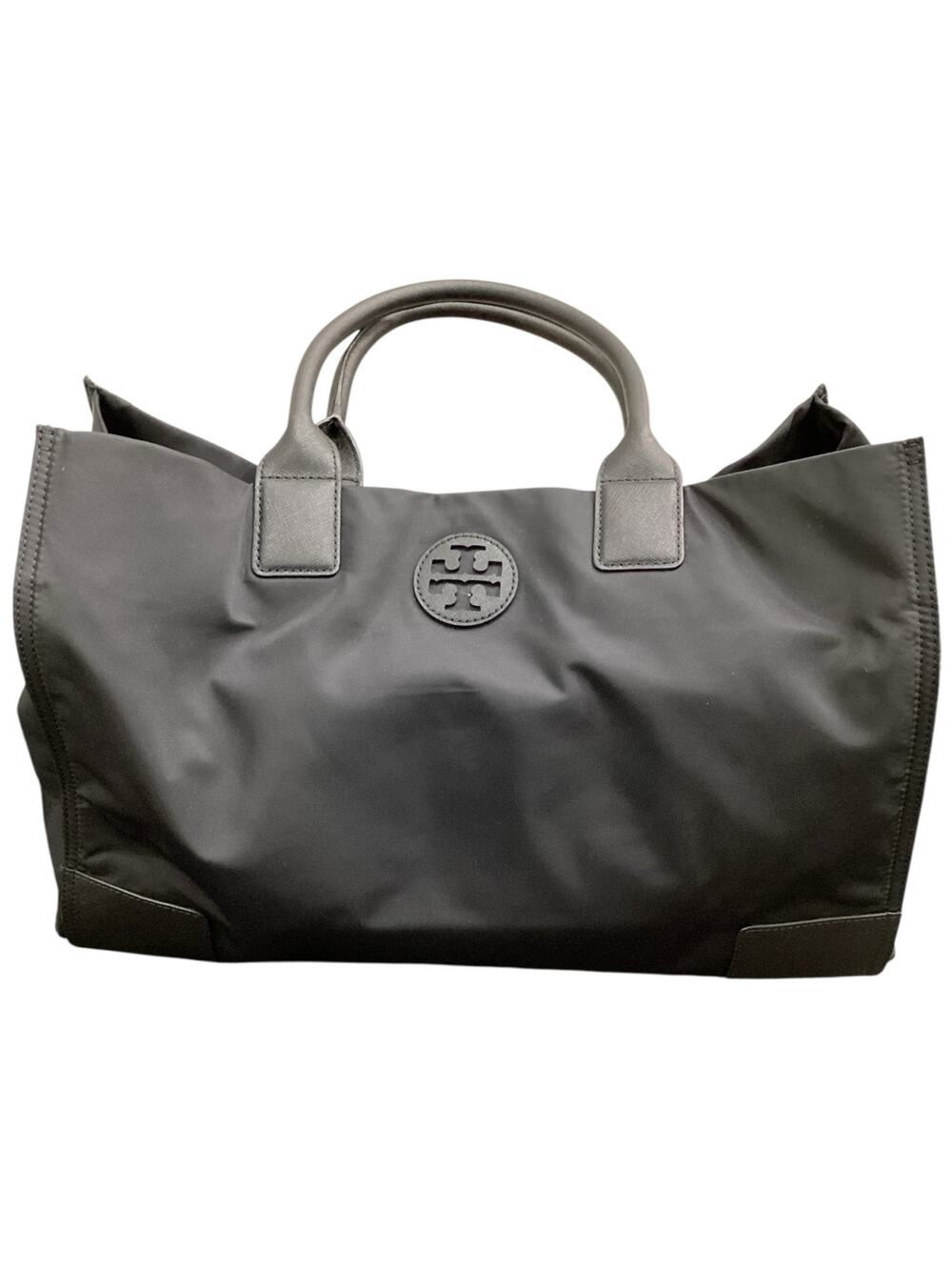 Tory Burch Tote Women’s 1Size Ella Nylon Tote Two Handles Logo Snap ClosureBlack
